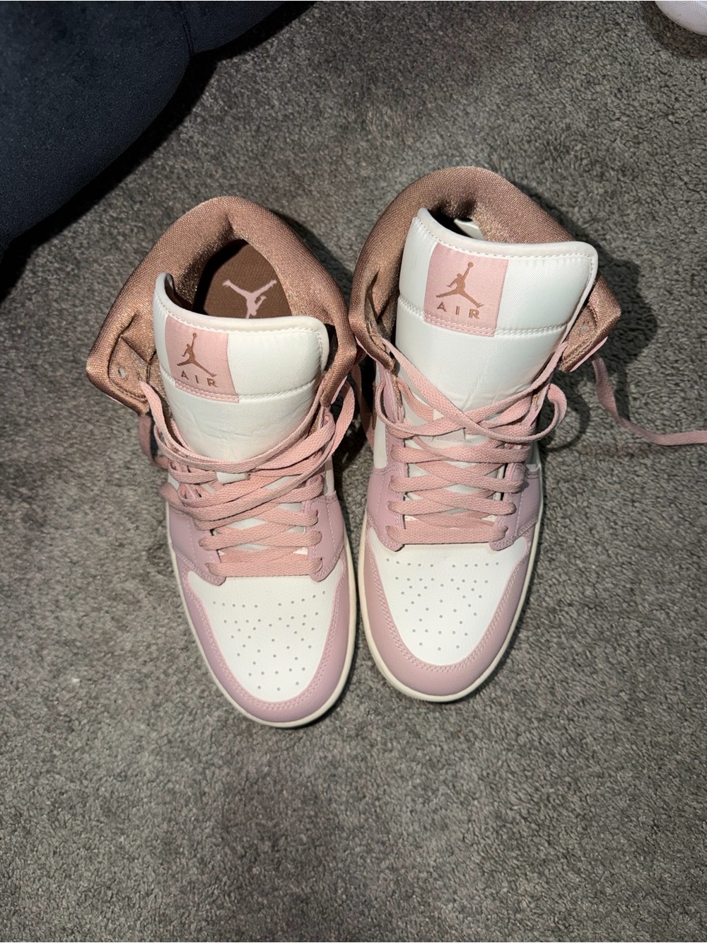 Nike Women’s High-Top Sneakers in White and Light Pink